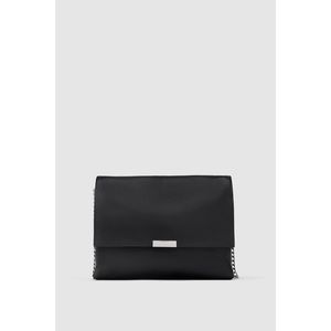 New Zara Black Leather Purse with Chain Strap